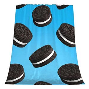 lokapala multi-styles funny food oreo cookies dessert flannel soft blanket bed throw fit bed,sofa, lap - warm cozy quilt all season(s 50x40 inch for kid)