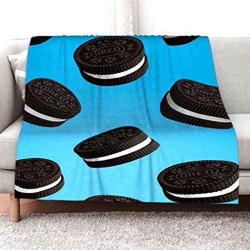 Lokapala Multi-Styles Funny Food Oreo Cookies Dessert Flannel Soft Blanket Bed Throw Fit Bed,Sofa, Lap - Warm Cozy Quilt All Season(S 50X40 Inch for Kid)