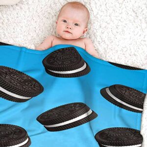 Lokapala Multi-Styles Funny Food Oreo Cookies Dessert Flannel Soft Blanket Bed Throw Fit Bed,Sofa, Lap - Warm Cozy Quilt All Season(S 50X40 Inch for Kid)