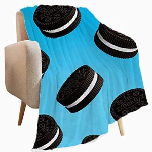 Lokapala Multi-Styles Funny Food Oreo Cookies Dessert Flannel Soft Blanket Bed Throw Fit Bed,Sofa, Lap - Warm Cozy Quilt All Season(S 50X40 Inch for Kid)