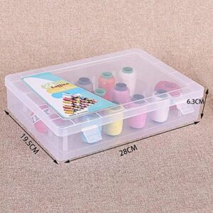 Harilla Large, Thread Storage Box with 24 Spools, Sewing Bobbins Organizer, Sewing Tread Container