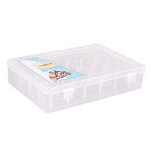 Harilla Large, Thread Storage Box with 24 Spools, Sewing Bobbins Organizer, Sewing Tread Container