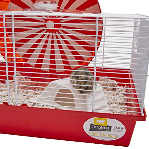 Ferplast "Coney Island Theme Modular Hamster Cage Featuring XXL 11.75-Inch Diameter Exercise Wheel, Includes All Accessories, 19.7L x 13.8W x 9.8H Inches,