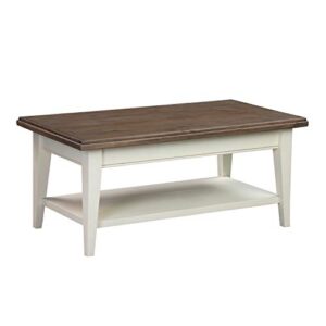 amazon brand - stone & beam rustic reclaimed pine coffee table, 41"w, white
