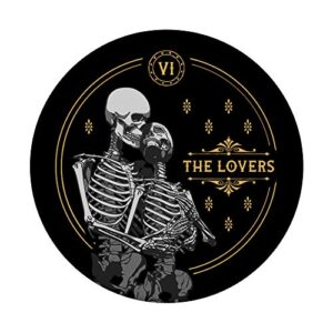 The Lovers Tarot Card Occult Astrology Skull PopSockets PopGrip: Swappable Grip for Phones & Tablets