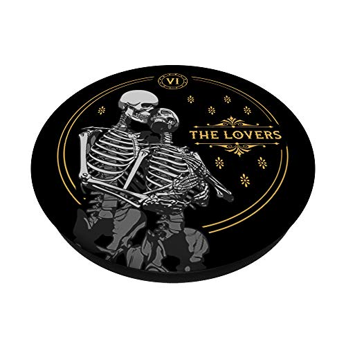 The Lovers Tarot Card Occult Astrology Skull PopSockets PopGrip: Swappable Grip for Phones & Tablets