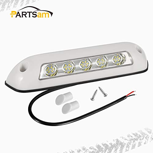 Partsam 2Pcs 12V RV LED Porch Awning Lights Bar White 30 LED Exterior/Interior Wall Lamps Utility Strip Lights Bar Surface Mount for Trucks Motorhome Caravan Camper Trailer