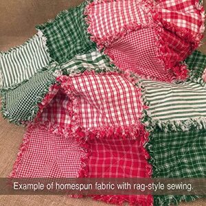 40+ Merry Christmas Charm Pack Red Green, 6 inch Precut Cotton Homespun Fabric Squares by JCS