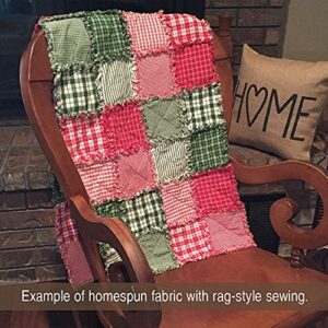 40+ Merry Christmas Charm Pack Red Green, 6 inch Precut Cotton Homespun Fabric Squares by JCS