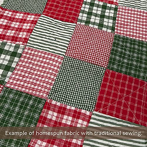 40+ Merry Christmas Charm Pack Red Green, 6 inch Precut Cotton Homespun Fabric Squares by JCS