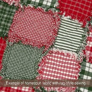 40+ Merry Christmas Charm Pack Red Green, 6 inch Precut Cotton Homespun Fabric Squares by JCS