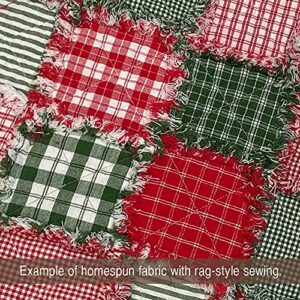 40+ Merry Christmas Charm Pack Red Green, 6 inch Precut Cotton Homespun Fabric Squares by JCS