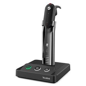 yealink wh63 wireless dect headset, single ear (mono) office headset with noise canceling microphone, connect to desk phone, work with all uc leading platform softphone