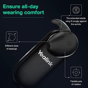 Yealink WH63 Wireless DECT Headset, Single Ear (Mono) Office Headset with Noise Canceling Microphone, Connect to Desk Phone, Work with All UC Leading Platform Softphone