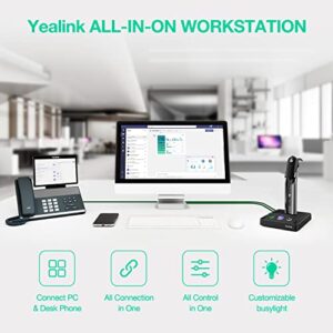 Yealink WH63 Wireless DECT Headset, Single Ear (Mono) Office Headset with Noise Canceling Microphone, Connect to Desk Phone, Work with All UC Leading Platform Softphone