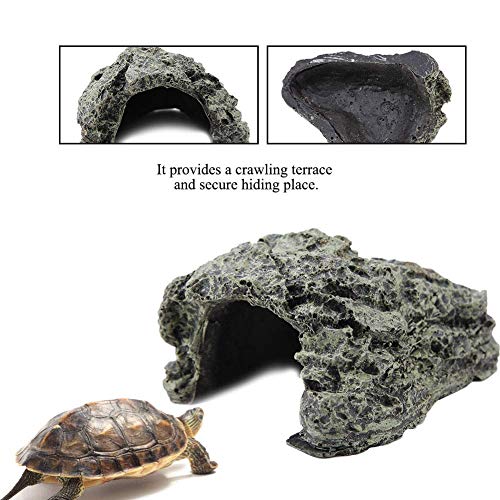 DAUERHAFT Fish Hiding Cave,Aquarium Turtles Reptile Basking Hide Habitats Decoration Ornament for Aquanrium Fish Tanks,Four Sizes(S)