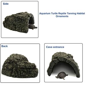 DAUERHAFT Fish Hiding Cave,Aquarium Turtles Reptile Basking Hide Habitats Decoration Ornament for Aquanrium Fish Tanks,Four Sizes(S)