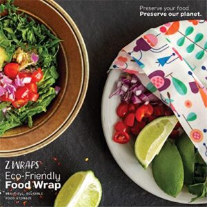 Z Wraps - Reusable Beeswax Food Wraps - Assorted 3-Pack (S, M, L) - Made in USA with 100-Precent Cotton, Organic Beeswax and Jojoba Oil - Wild Wanderers