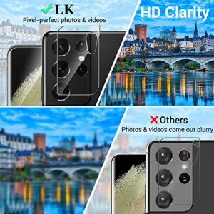 LK [2+2 Pack] for 2 Pack Samsung Galaxy S21 Ultra Screen Protector [Not Glass] 6.8-inch with 2 Pack Camera Lens Protector [Fingerprint Reader] Ultra-thin Soft Film, Self-Healing, Easy Install