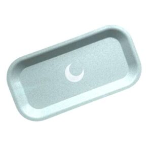 brando moon small tray - green lightweight bio tray - made from plants - eco friendly low carbon kitchen tool - curved edges and smooth surface - travel size 8 x 4.1 inches
