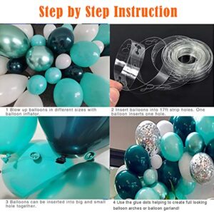 Oopat Tifanny Blue and Dark Teal Balloon Garland Arch Kit for Woodland Baby Shower Bridal Shower Birthday Wedding Balloon Wall Party Backdrop Decoration(Dark Teal)