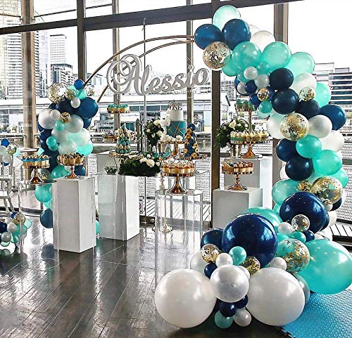 Oopat Tifanny Blue and Dark Teal Balloon Garland Arch Kit for Woodland Baby Shower Bridal Shower Birthday Wedding Balloon Wall Party Backdrop Decoration(Dark Teal)