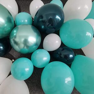 Oopat Tifanny Blue and Dark Teal Balloon Garland Arch Kit for Woodland Baby Shower Bridal Shower Birthday Wedding Balloon Wall Party Backdrop Decoration(Dark Teal)