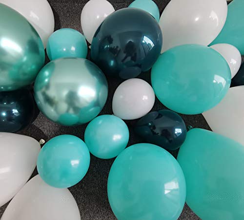 Oopat Tifanny Blue and Dark Teal Balloon Garland Arch Kit for Woodland Baby Shower Bridal Shower Birthday Wedding Balloon Wall Party Backdrop Decoration(Dark Teal)