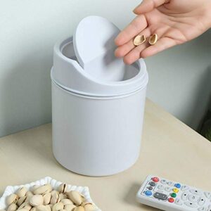 Valink Countertop Mini Trash Can Swing Lid Removable Cover Table Wastebasket for Home- Small Wastebasket for Coffee Table Desk Tabletop Tiny Garbage Bin