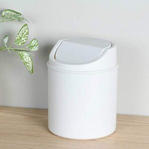 Valink Countertop Mini Trash Can Swing Lid Removable Cover Table Wastebasket for Home- Small Wastebasket for Coffee Table Desk Tabletop Tiny Garbage Bin