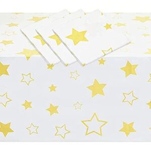 3 pack twinkle twinkle little star tablecloths for baby shower decorations (54 x 108 in)