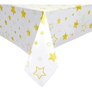 3 Pack Twinkle Twinkle Little Star Tablecloths for Baby Shower Decorations (54 x 108 in)