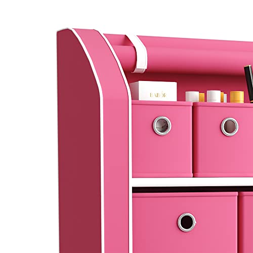 HOMEFORT 11 Drawer Dresser Chests of Drawers Toy Clothes Organizer Fabric Storage Cube Bins with Sturdy Metal Shelf for Bedroom Living Room