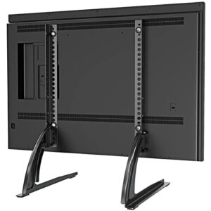 elived universal tv stand, tabletop tv stand base for most 32 to 55 inch lcd led flat screen tvs, tv legs with 3 height adjustments holds up to 88lbs, vesa up to 800x400mm, black, yd2005