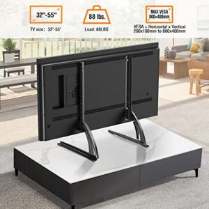 ELIVED Universal TV Stand, Tabletop TV Stand Base for Most 32 to 55 inch LCD LED Flat Screen TVs, TV Legs with 3 Height Adjustments Holds up to 88lbs, VESA up to 800x400mm, Black, YD2005