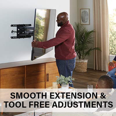 SANUS Premium Full Motion TV Mount for 42"-90" TVs - Sturdy & Smooth Extension, Swivel and Tilt for Big TVs - Universal Design Fits Samsung, LG, Vizio, TCL & More - Easy Installation -OLF22