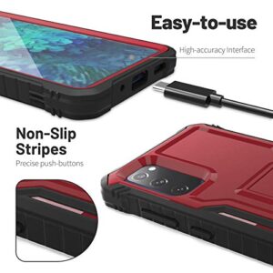 ExoGuard Samsung Galaxy S20 FE 5G Case, Rubber Shockproof Full-Body Cover Case Built-in Screen Protector with Kickstand for Samsung S20 FE 5G Phone (Red)