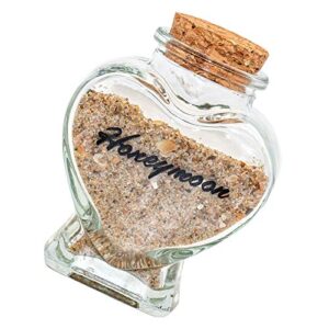 hand lettered honeymoon sand keepsake jar - honeymoon souvenir gift for newlywed - travel gift ideas for bride or newlywed