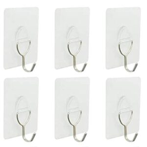 Cell Gel Mounts 6 Pack | Strong Hold Reusable Hook for Hanging | Transparent Reusable Self Adhesive Hook | Waterproof Heavy Duty (9 lb) | Hooks for Bathroom, Shower, Outdoor, Kitchen, and More