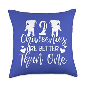 chiweenie owner apparel and gifts two better than one-chiweenie dog gift throw pillow, 18x18, multicolor