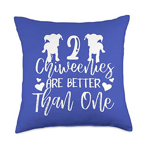 Chiweenie Owner Apparel and Gifts Two Better Than One-Chiweenie Dog Gift Throw Pillow, 18x18, Multicolor