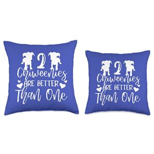 Chiweenie Owner Apparel and Gifts Two Better Than One-Chiweenie Dog Gift Throw Pillow, 18x18, Multicolor