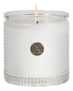 aromatique, smell of gardenia textured jar candle, white wax, 6 ounces