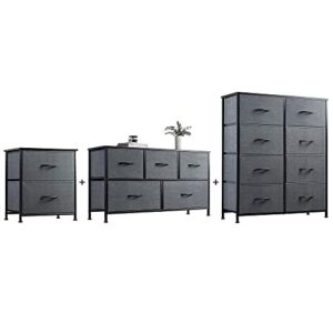 wlive 2 drawer nigjtstand, 5 drawer dresser and 8 drawer dresser set, storage tower, organizer unit for bedroom, hallway, entryway, closets