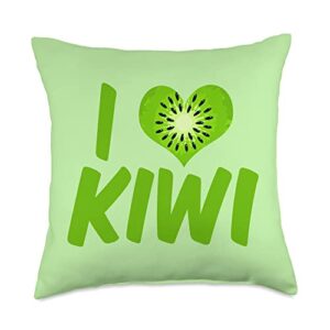 epic love designs i love kiwi cute green fruit throw pillow, 18x18, multicolor