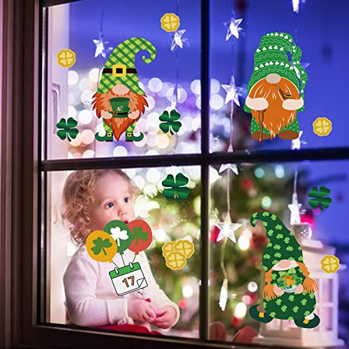 DmHirmg St. Patrick's Day Window Clings, Upgraded St. Patrick's Day Static Window Sticker,Window Sticker for St. Patrick's Day 9 Sheets