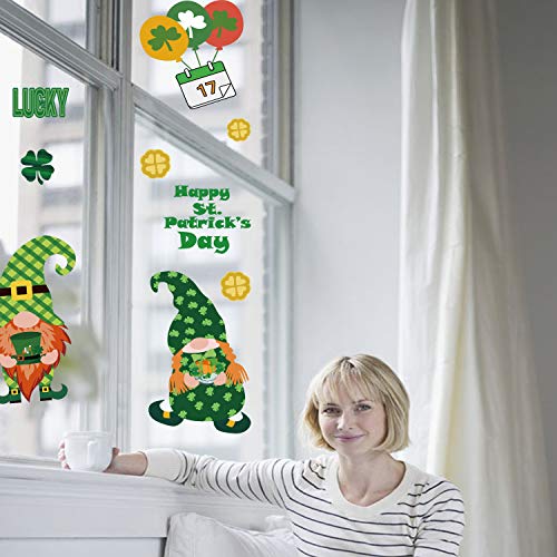 DmHirmg St. Patrick's Day Window Clings, Upgraded St. Patrick's Day Static Window Sticker,Window Sticker for St. Patrick's Day 9 Sheets