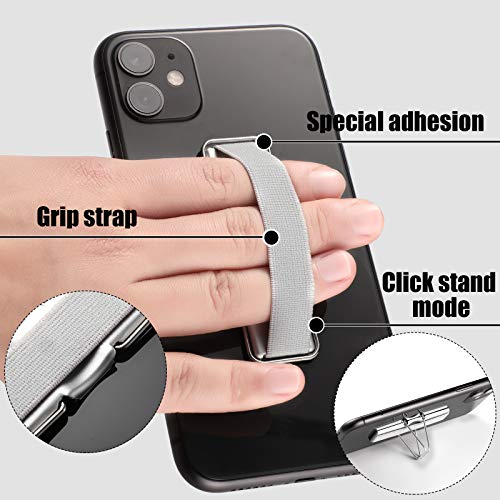 Weewooday 6 Pieces Finger Strap Phone Holders Phone Handle Grip Cell Phone Stand with Kickstand Elastic Phone Finger Holder for Cell Phone Case Small Tablets