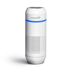 munchkin® portable air purifier, 4-stage true hepa filtration system eliminates 99.7% of micro-pollutants, white