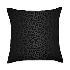 leopard pattern black leopard print cheetah throw pillow, 18x18, multicolor